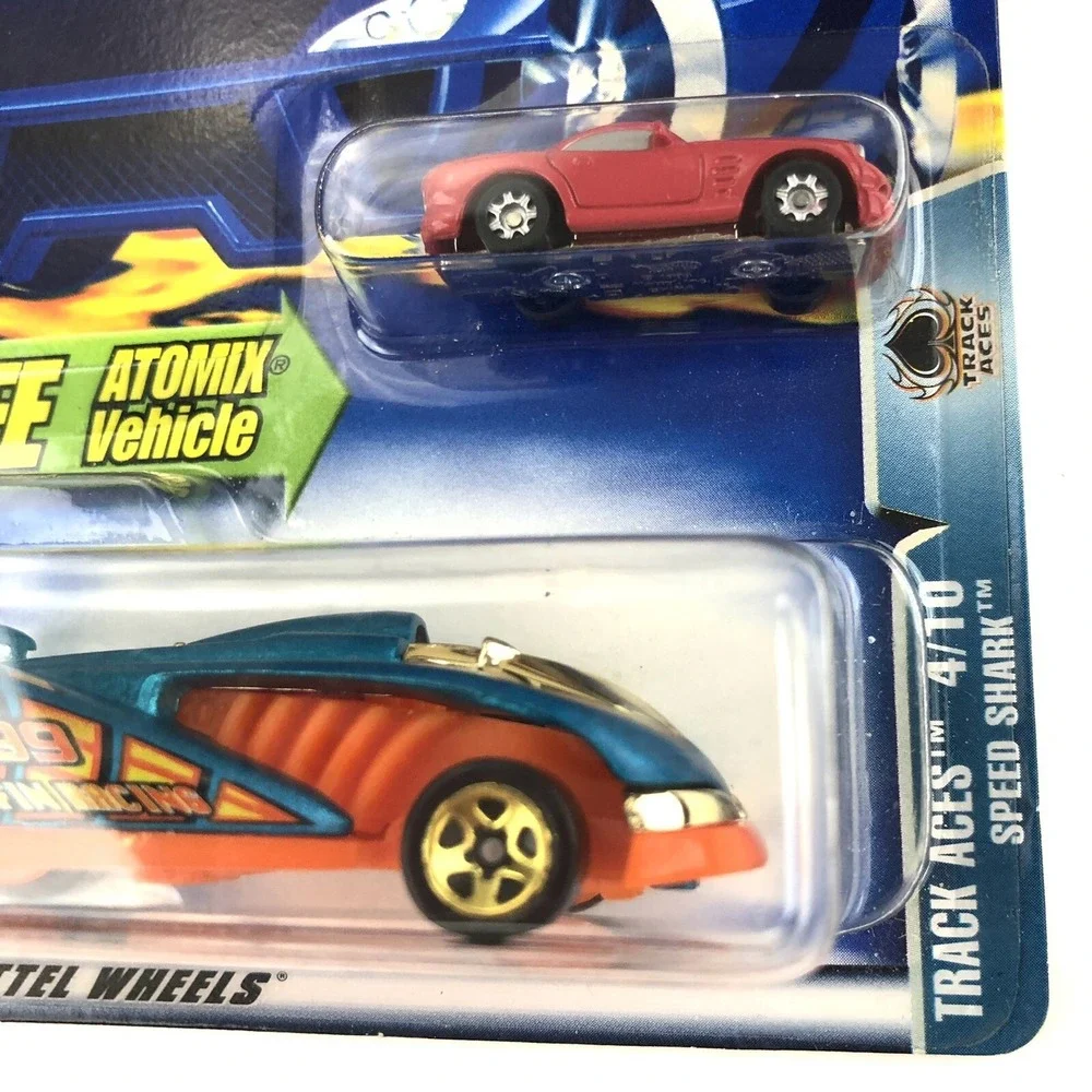 Hot Wheels Track Aces Speed‎ Shark with Atomix Vehicle Diecast 1/64 Scale #155